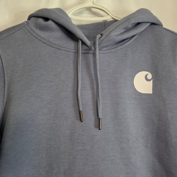 Carhartt Hoodie Womens S Blue Gray Good Relaxed Fit Graphic Sleeve Workwear - Picture 3 of 11